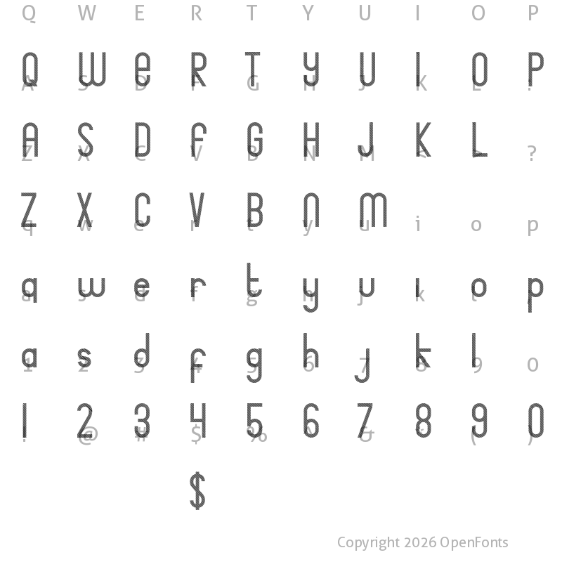 Character Map of Bingke Labu DEMO Regular