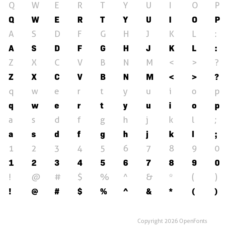 Character Map of Bio Sans ExtraBold