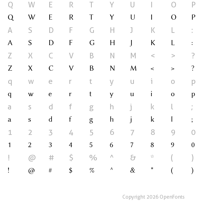 Character Map of Biolilbert Regular