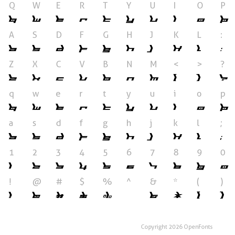 Character Map of Biomechanic Regular
