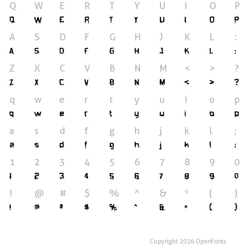 Character Map of Biometric Joe Regular