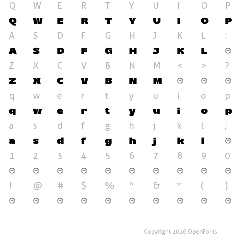 Character Map of Bionix Fat