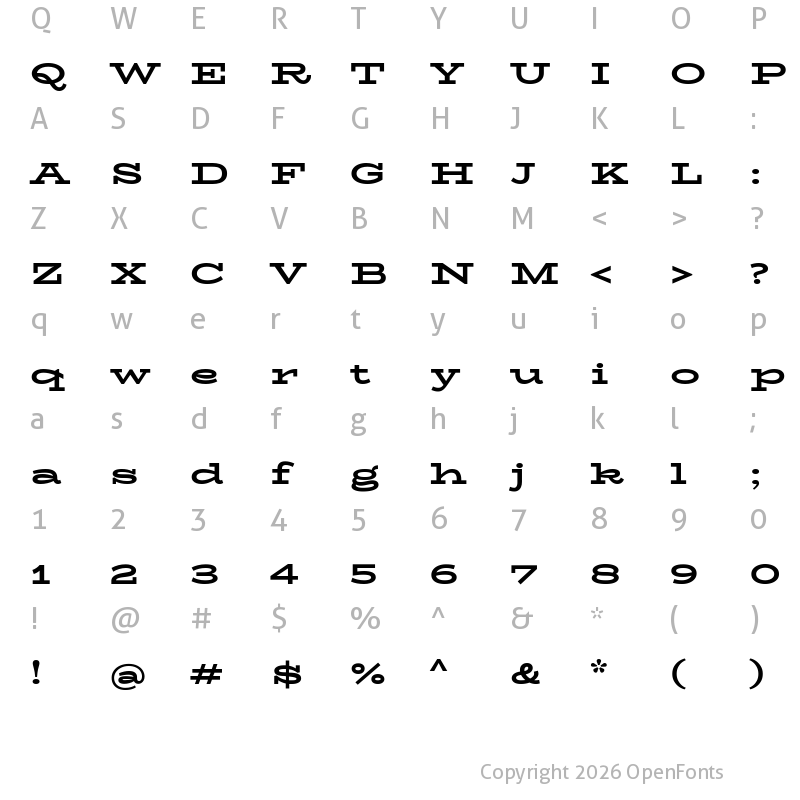 Character Map of BioRhyme Expanded ExtraBold