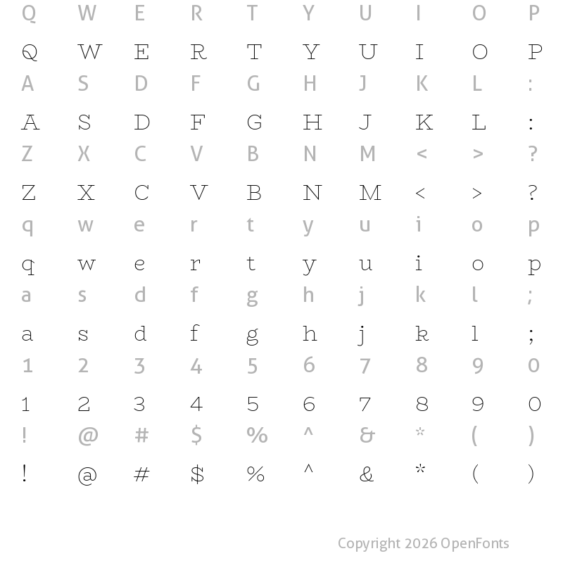 Character Map of BioRhyme ExtraLight
