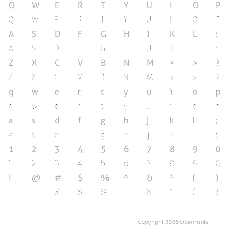 Character Map of Bird cherry lite Regular