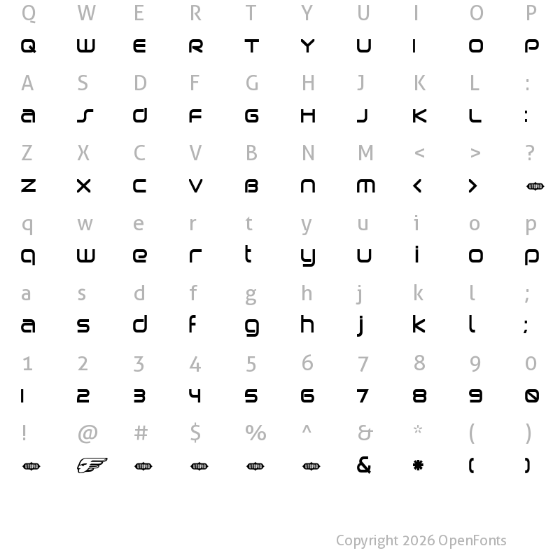 Character Map of Birdman Bold