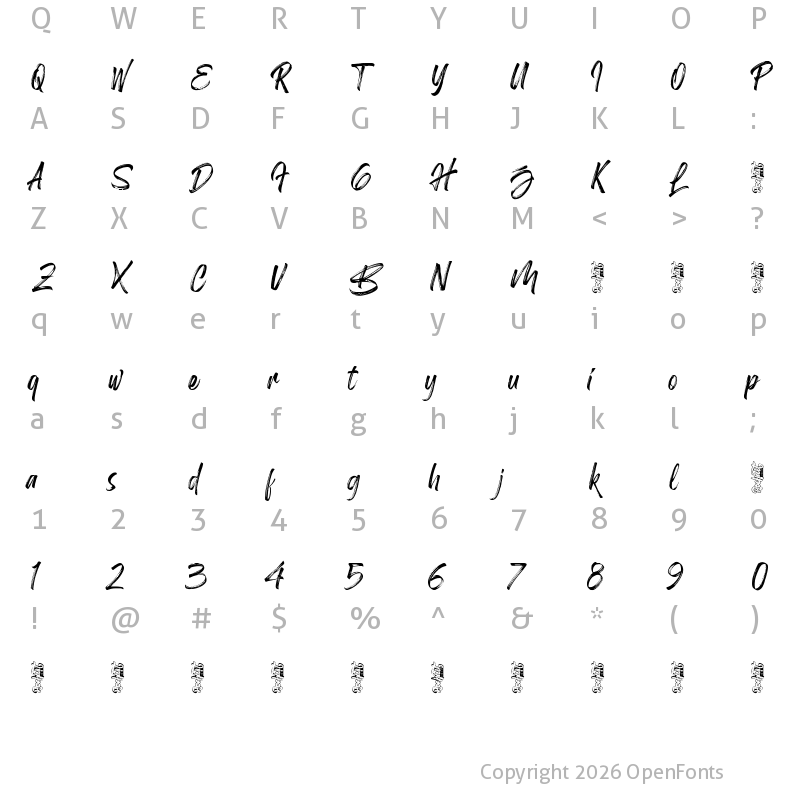 Character Map of Birdrockers Regular