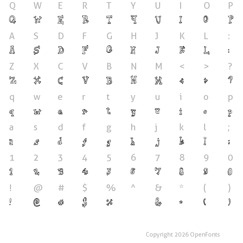 Character Map of biscuit tin Medium