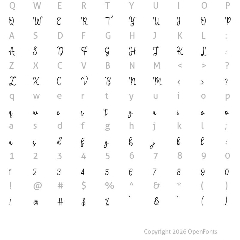 Character Map of Biscuiterie Regular