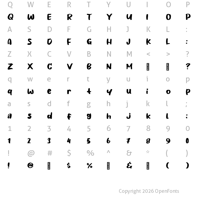 Character Map of Biscuits Story Regular