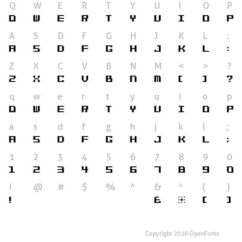 Character Map of Bit Cheese10 (sRB) Regular