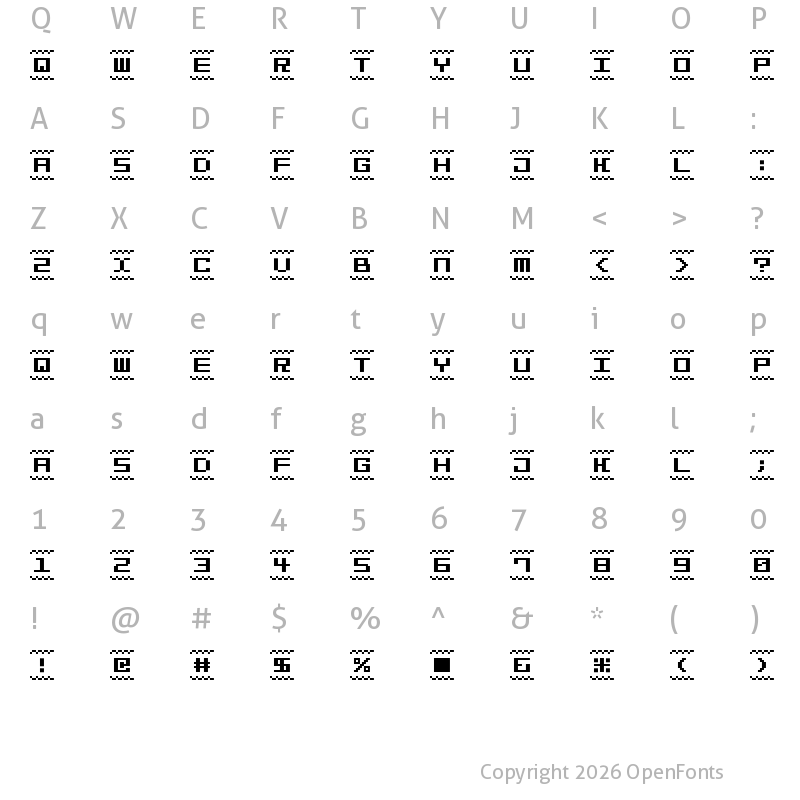 Character Map of Bit Line15 (sRB) Regular