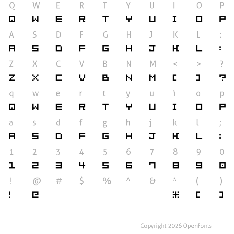 Character Map of Bit Trip7 (sRB) Regular