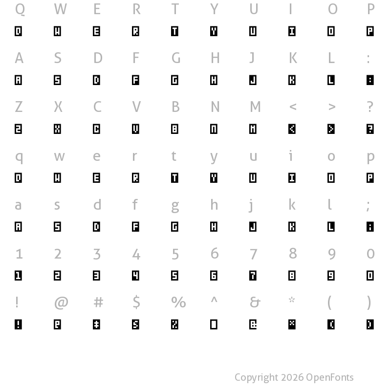 Character Map of BitBox Regular