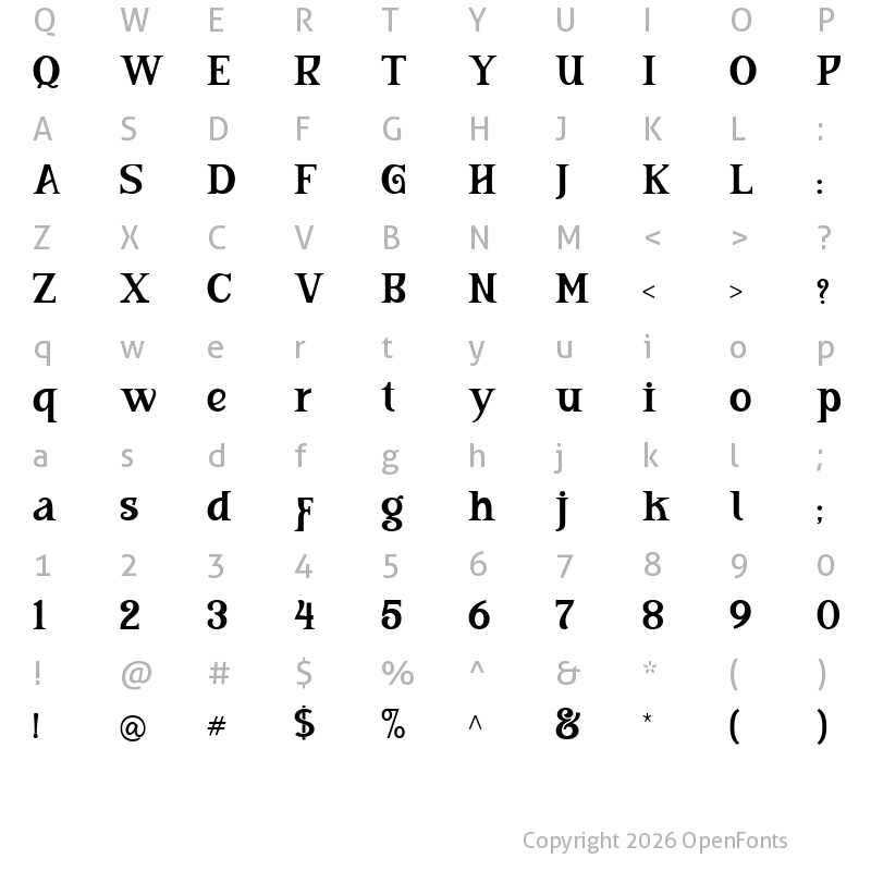 Character Map of Bitline Regular