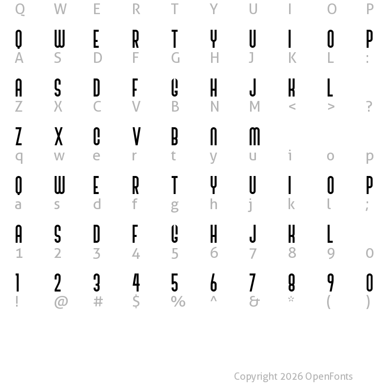 Character Map of Bivoac Reguler Regular