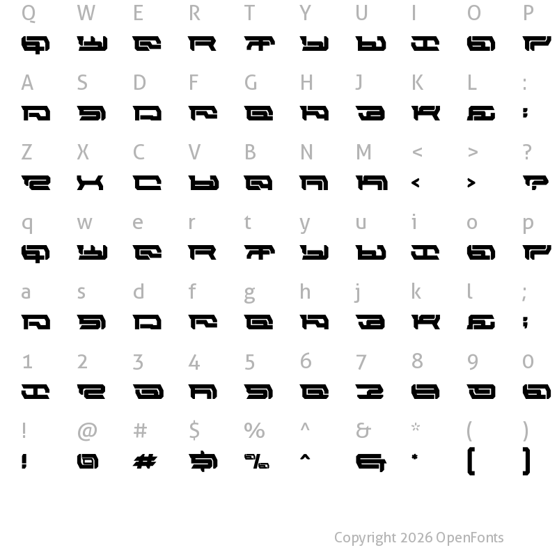 Character Map of BIZO Regular