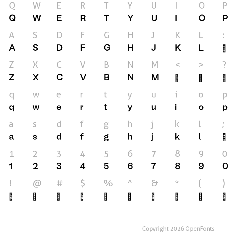 Character Map of BL Melody Medium