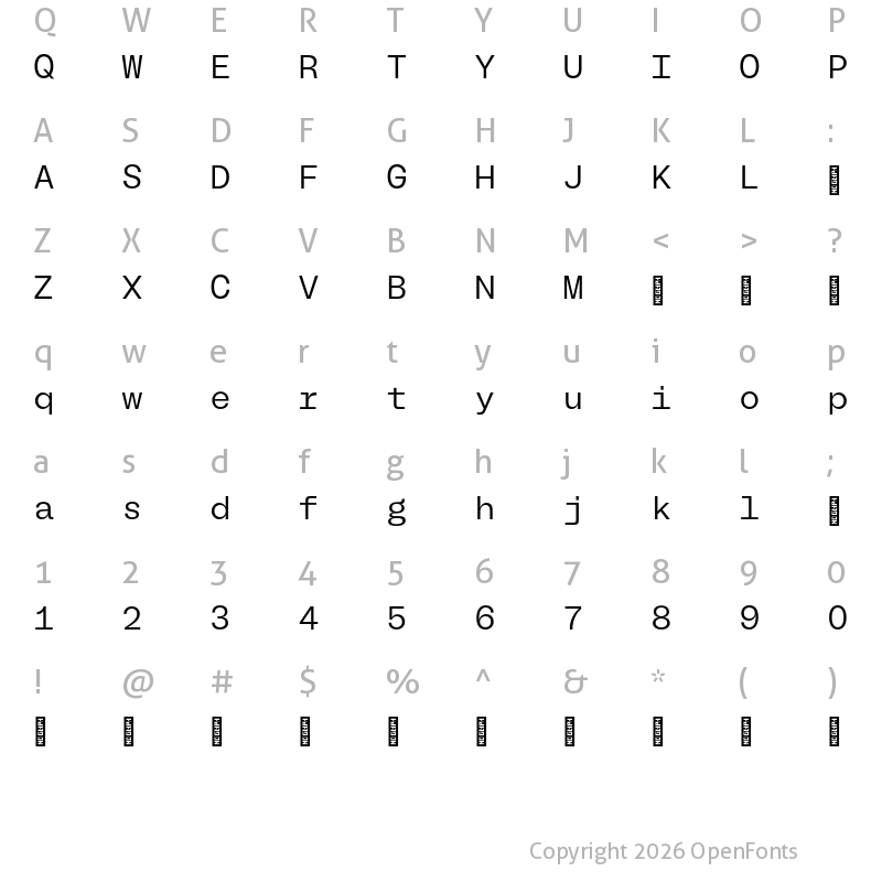 Character Map of BL Melody Mono Book