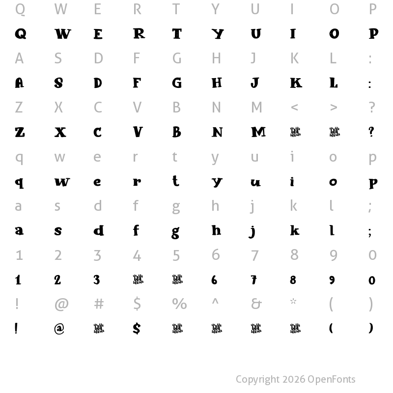 Character Map of Blabbermouth DEMO Regular