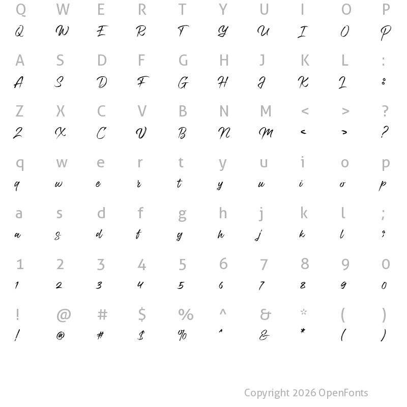 Character Map of Black Almonds Regular