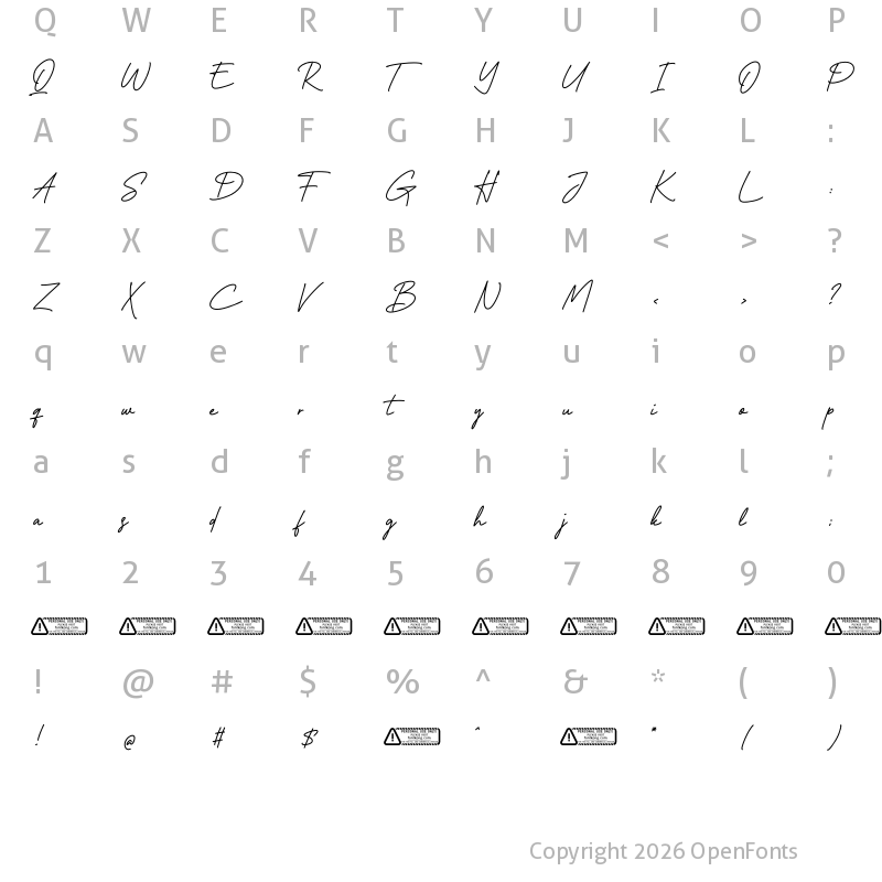 Character Map of Black Ashpalt Regular