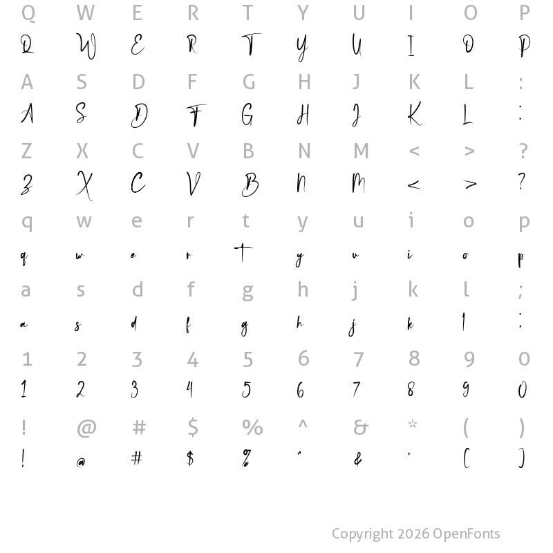 Character Map of Black Bone Script Regular