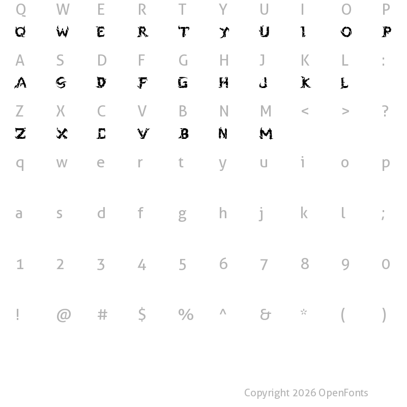 Character Map of black dogma Regular