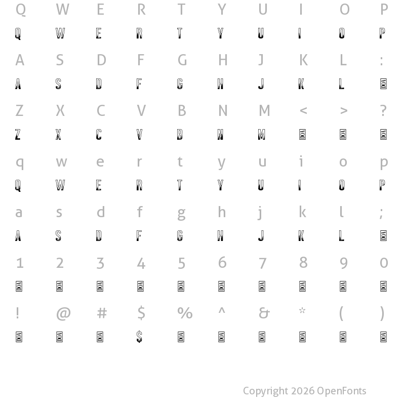 Character Map of BLACK FOREST Regular