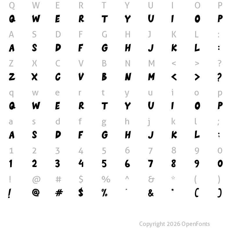 Character Map of BLACK FRIDAY Regular