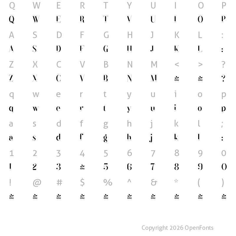 Character Map of Black Goose Styled