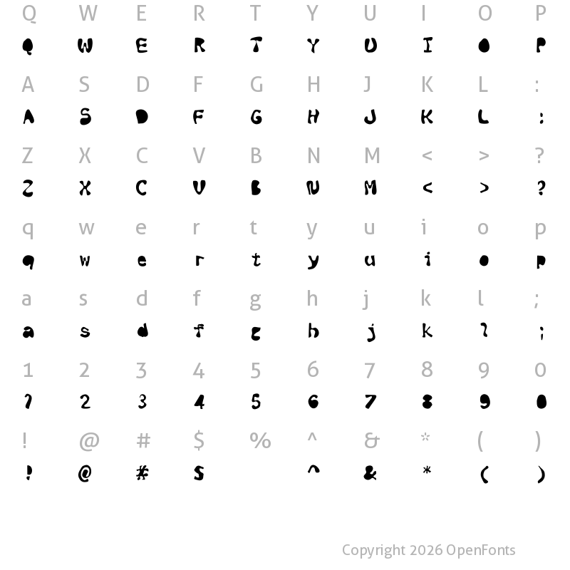 Character Map of Black ink Black ink