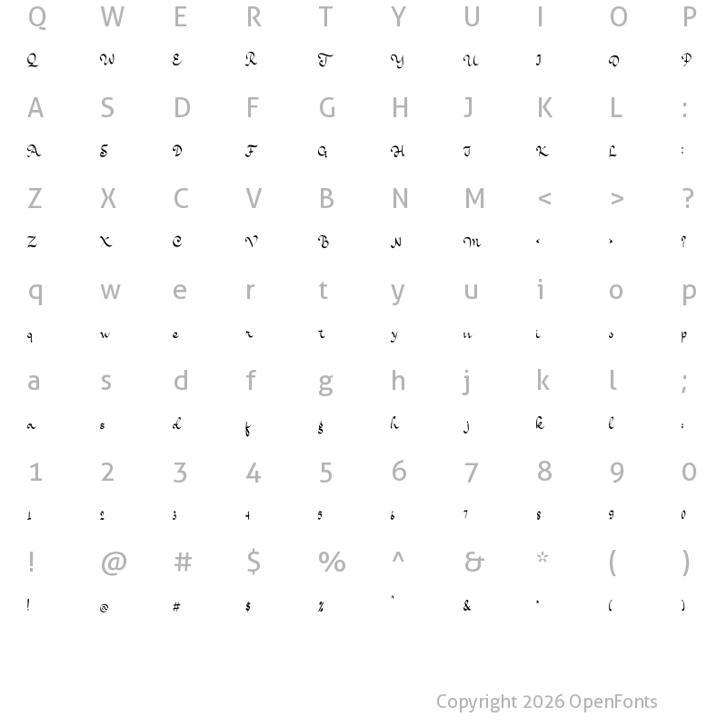 Character Map of Black Mountain Regular