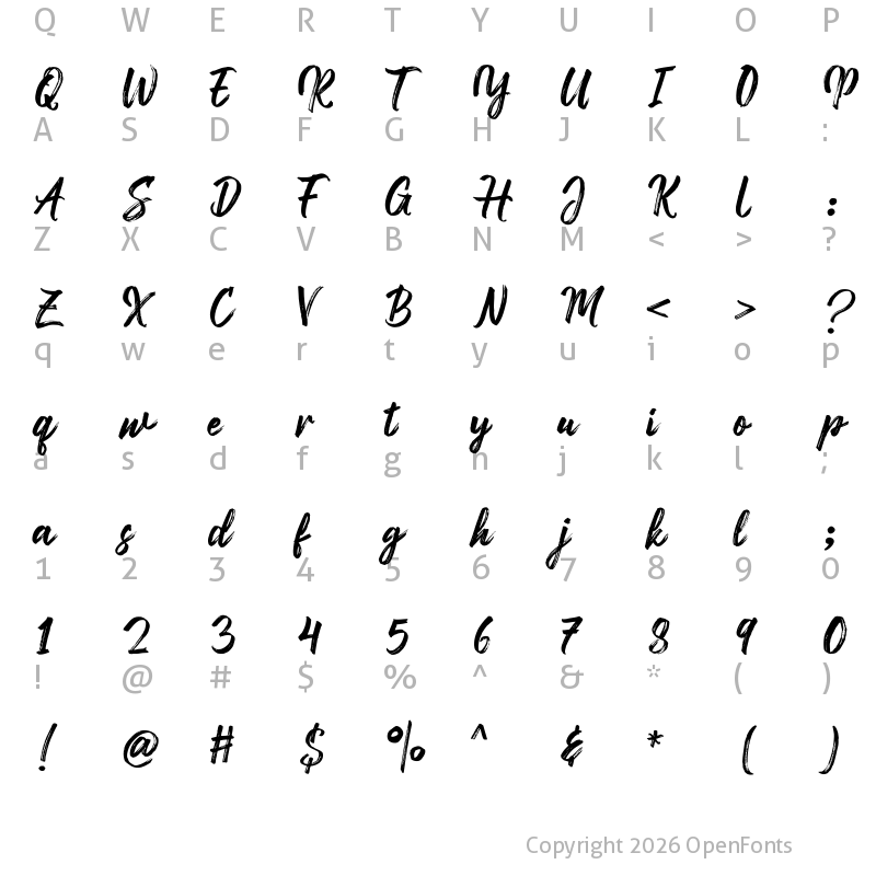 Character Map of Black mud Regular