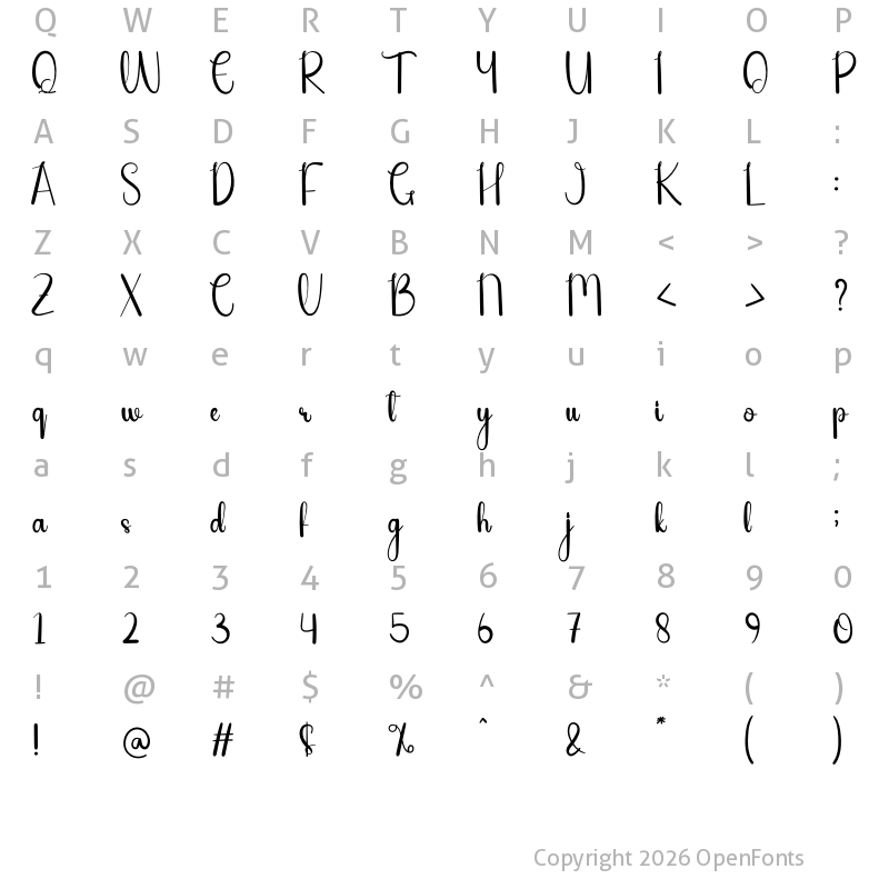 Character Map of Black Out Regular