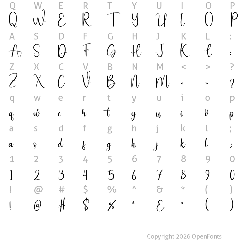 Character Map of Black Pastel Regular