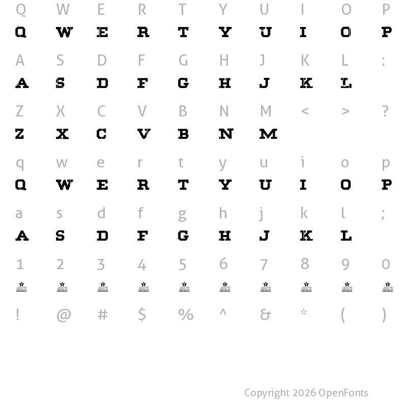 Character Map of BLACK Regular