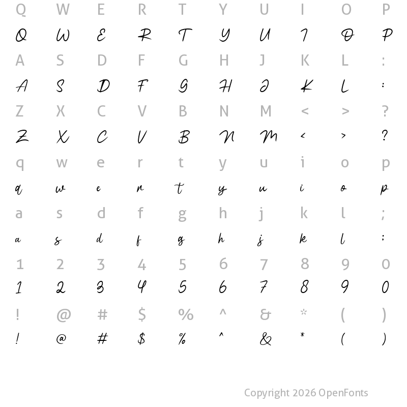 Character Map of Black Rotela Free Personal Regular
