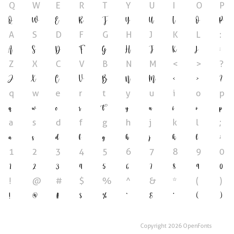 Character Map of Black Sticker Regular