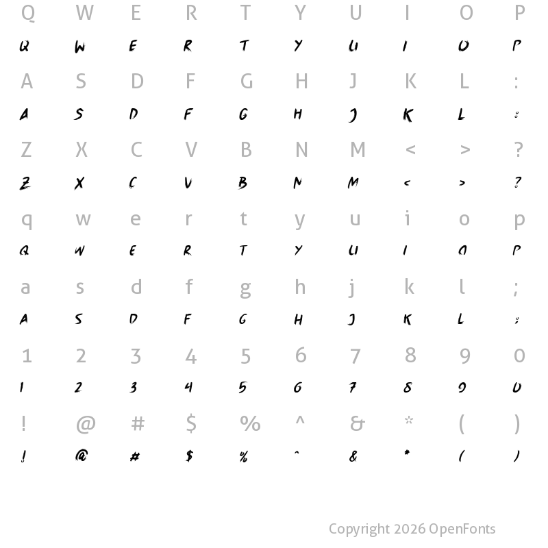 Character Map of Black Unicorn Pro Regular