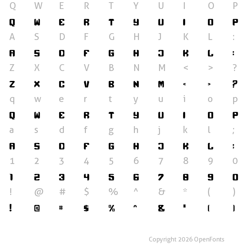 Character Map of Black Unicorn Regular