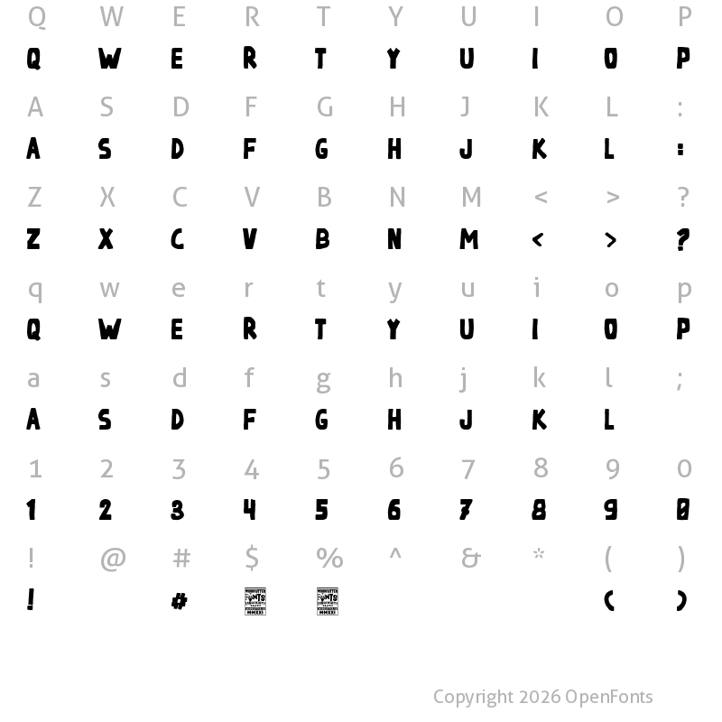 Character Map of Black Week Boys Regular