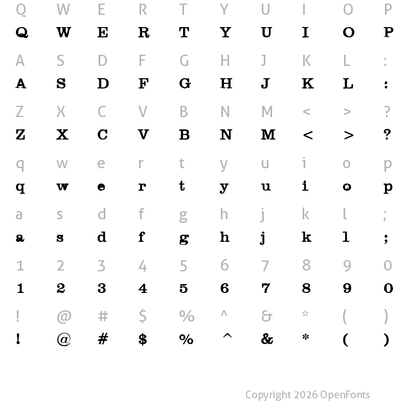 Character Map of Black Widow Black