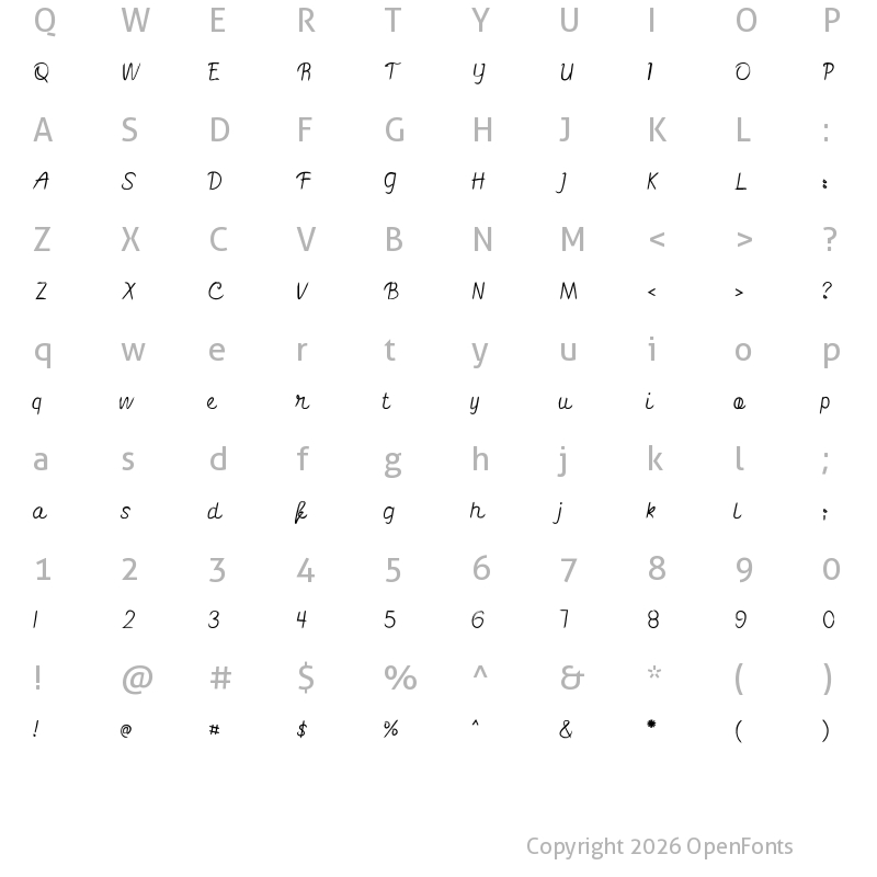 Character Map of Blackart Regular