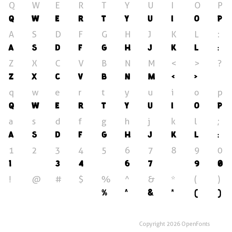 Character Map of blackbuster Regular