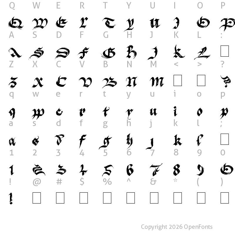 Character Map of BlackFlag Regular