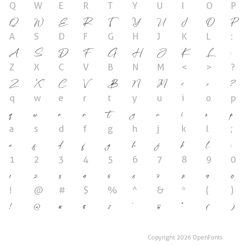 Character Map of Blackmore Regular