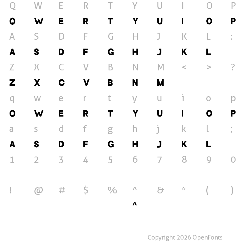 Character Map of Blackode Regular