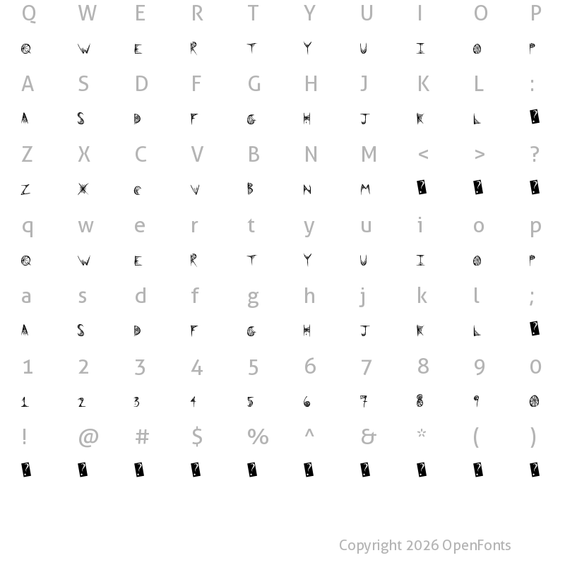 Character Map of BlackWidow Regular