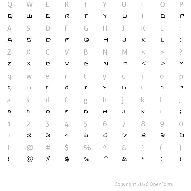 Character Map of Blaise Gothic Regular
